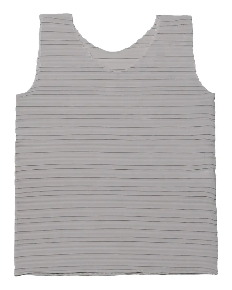 Issey Miyake horizontal-pleated top - Grau Grau
