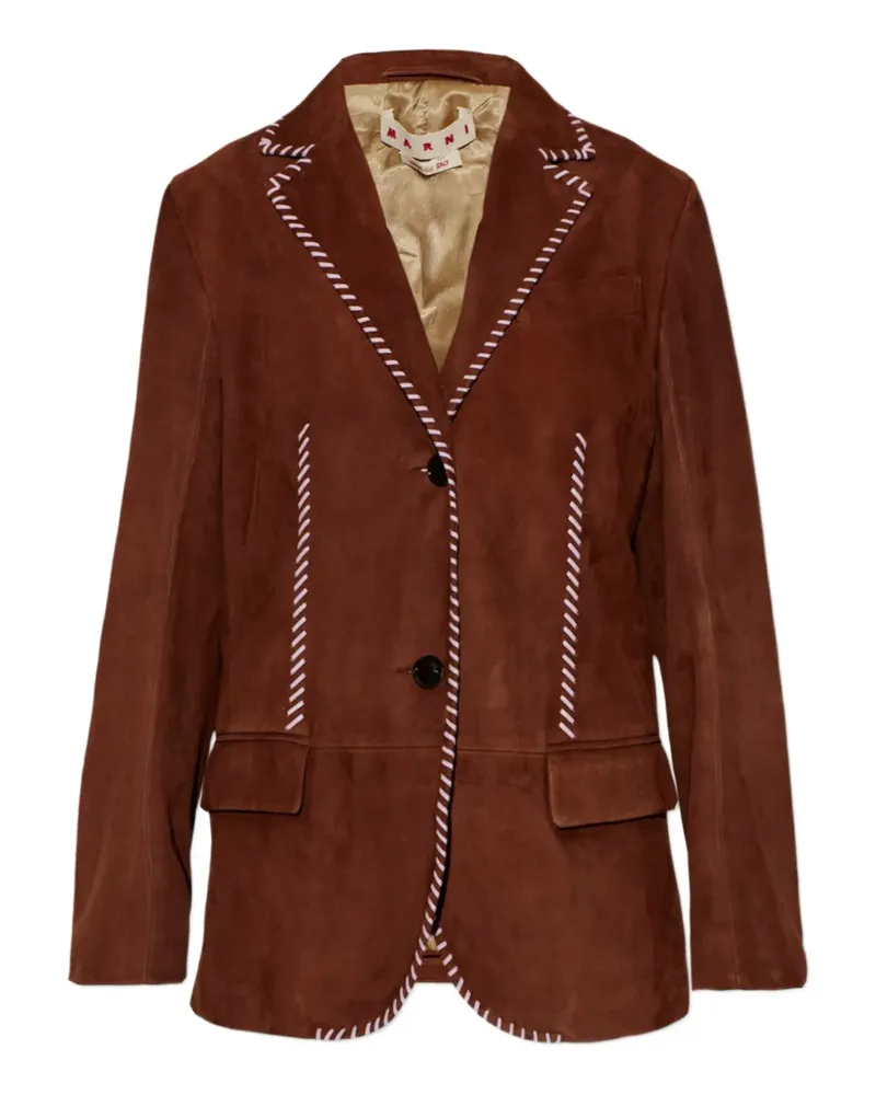Marni leather jacket - Braun Braun