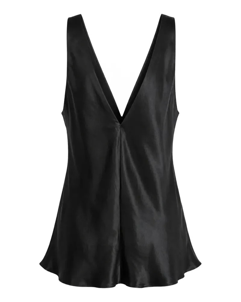 Maria Mcmanus Deep V-neck sleeveless top - Schwarz Schwarz