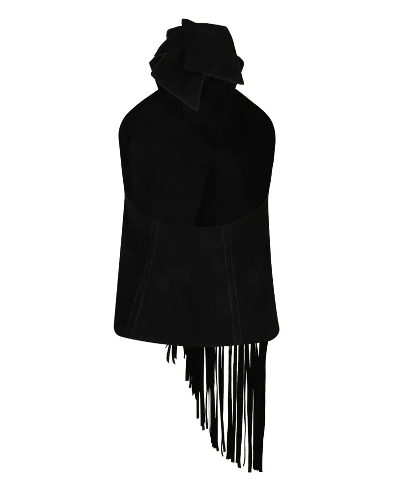 Johanna Ortiz Sonora fringed halterneck top - Schwarz Schwarz