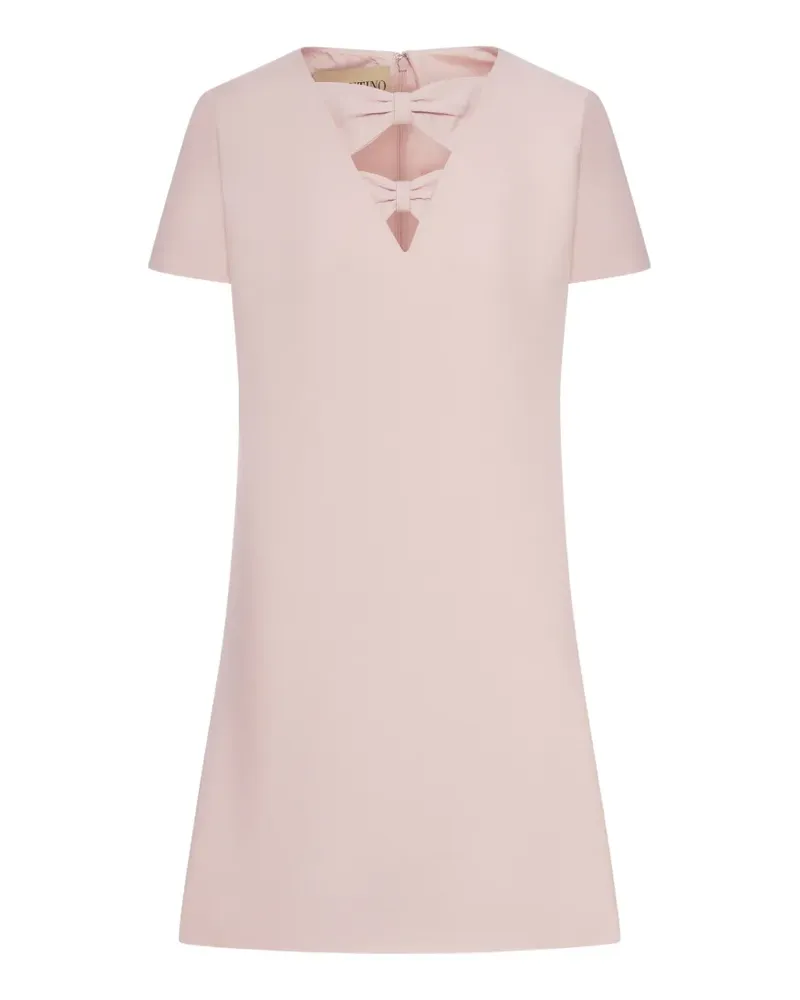Valentino Garavani V-neck bow-detail midi dress - Rosa Rosa