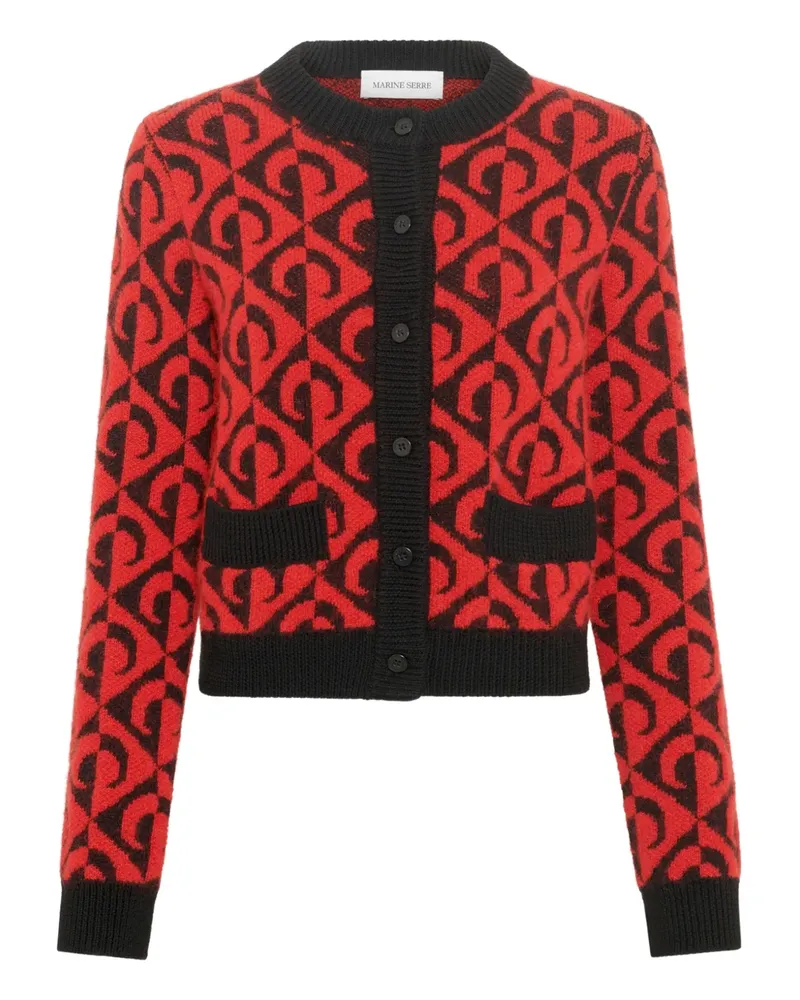 Marine Serre Moon Cardigan mit Rautenmuster - Rot Rot
