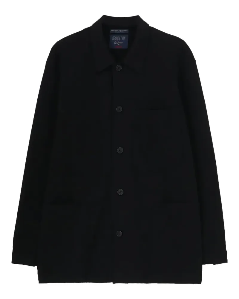 Yohji Yamamoto Hemdjacke mit aufgesetzter Tasche - Schwarz Schwarz