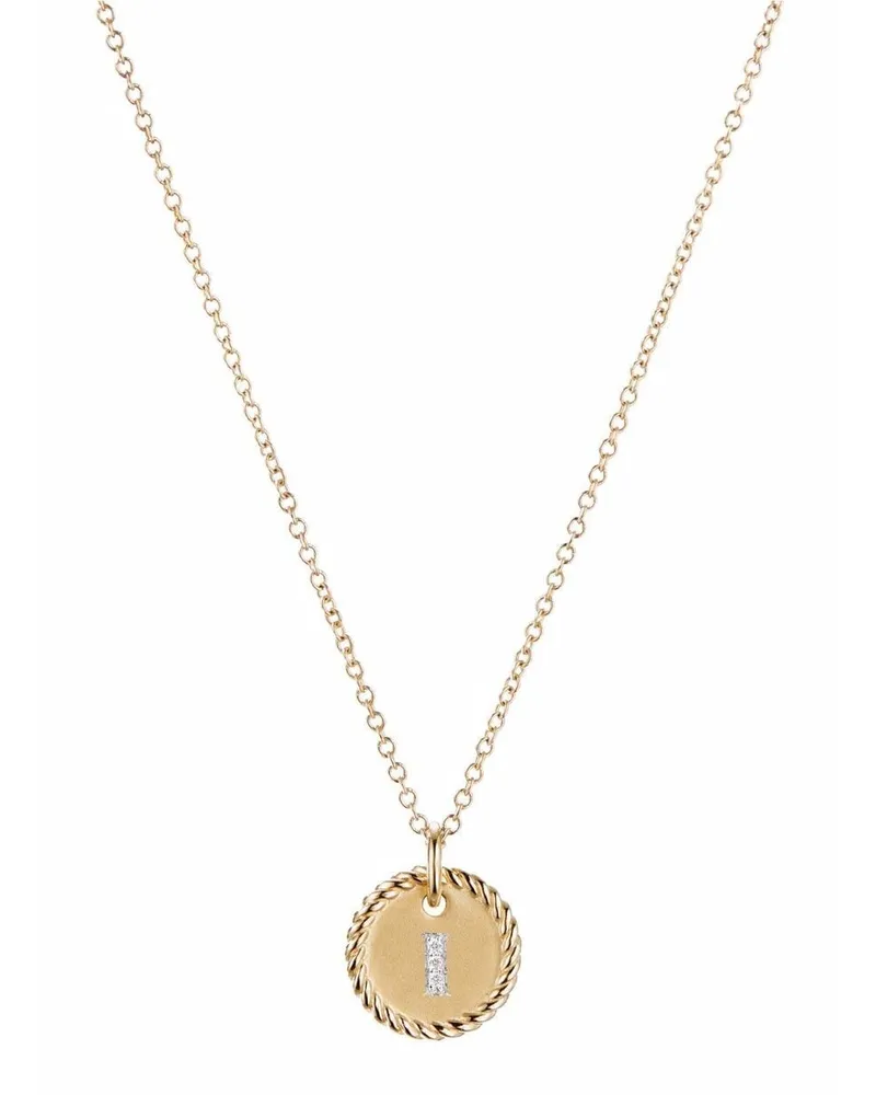 David Yurman 18kt Initial I Gelbgoldhalskette mit Anhänger Gold