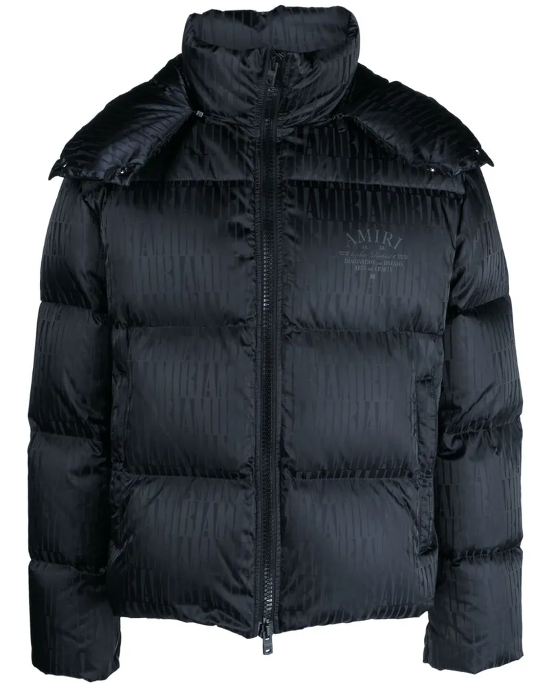 Amiri Gefütterte Jacke mit Logo-Print - Schwarz Schwarz