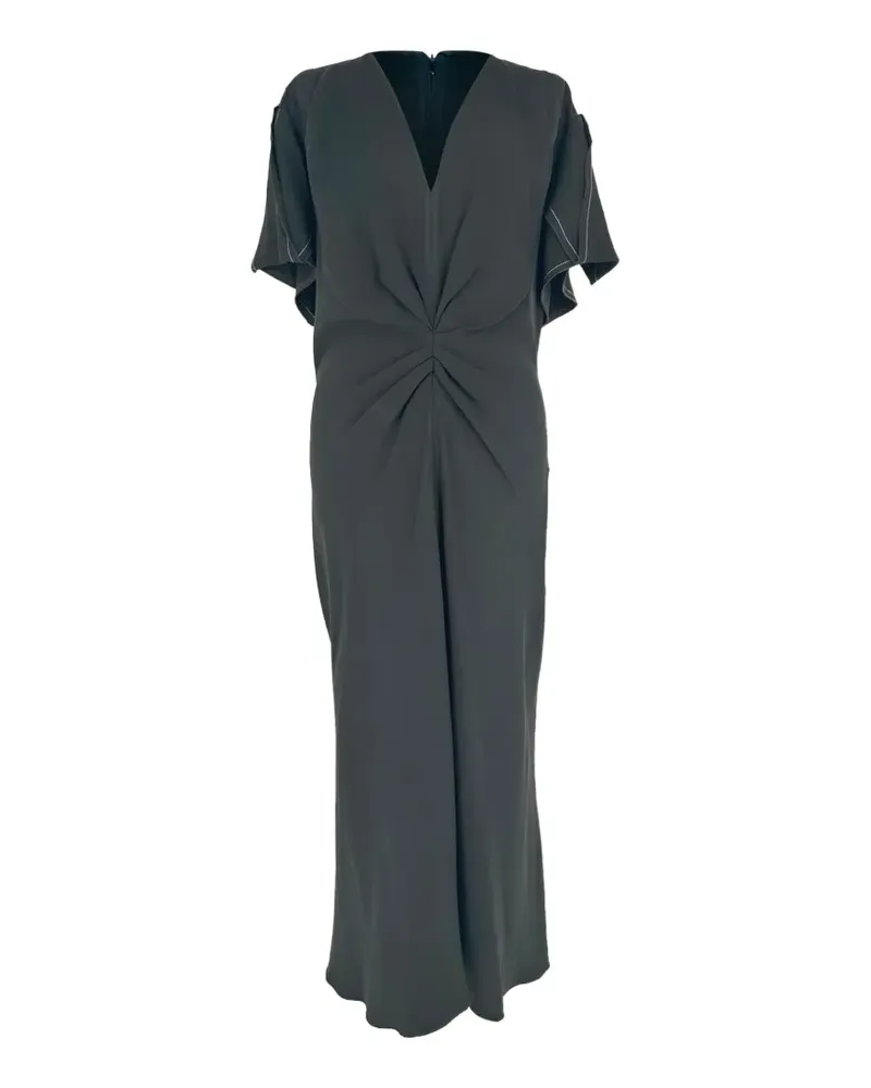 Victoria Beckham Gerafftes Midikleid - Schwarz Schwarz