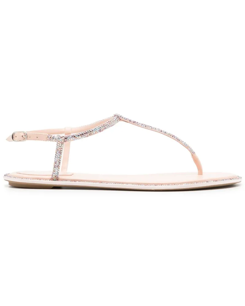 René Caovilla Sandalen mit Strassverzierung - Rosa Rosa