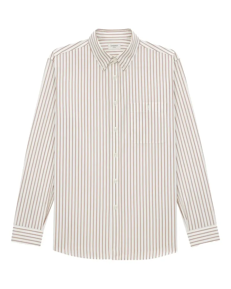 Saint Laurent Gestreiftes Hemd - Weiß Weiß
