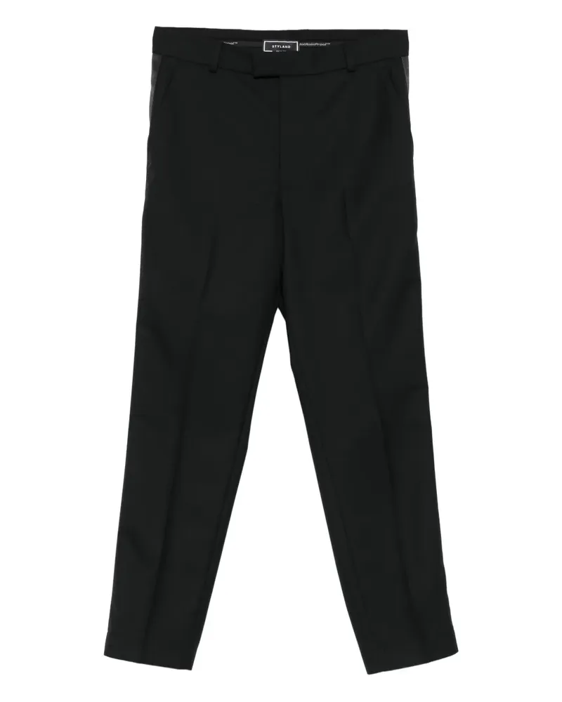 STYLAND Hose mit Ledereinsatz - Schwarz Schwarz