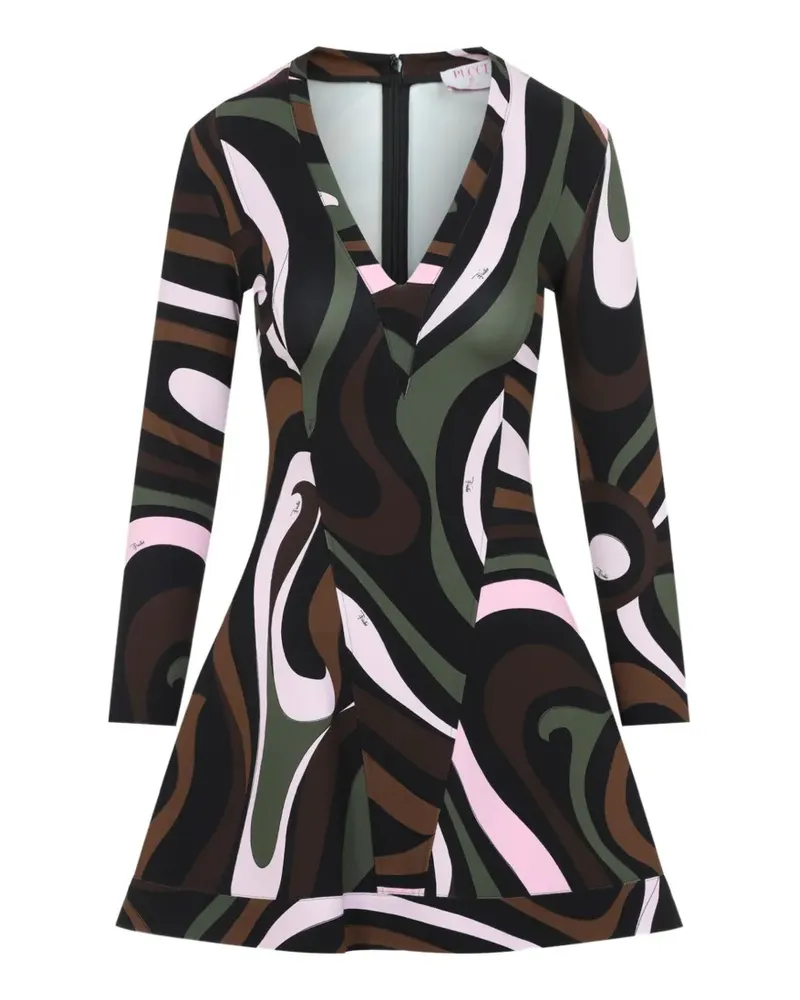 Emilio Pucci Kleid mit abstraktem Print - Schwarz Schwarz