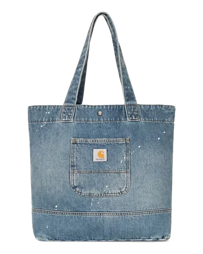 Carhartt WIP Tote Bag aus Denim mit Logo-Etikett - Blau Blau