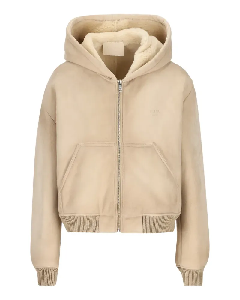 Prada Jacke mit Shearling-Futter - Nude Nude