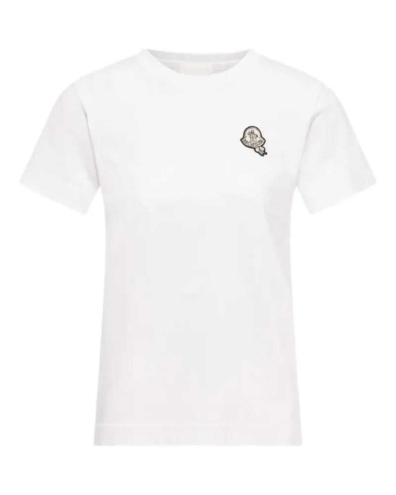 Moncler T-Shirt mit Logo-Patch - Weiß Weiß