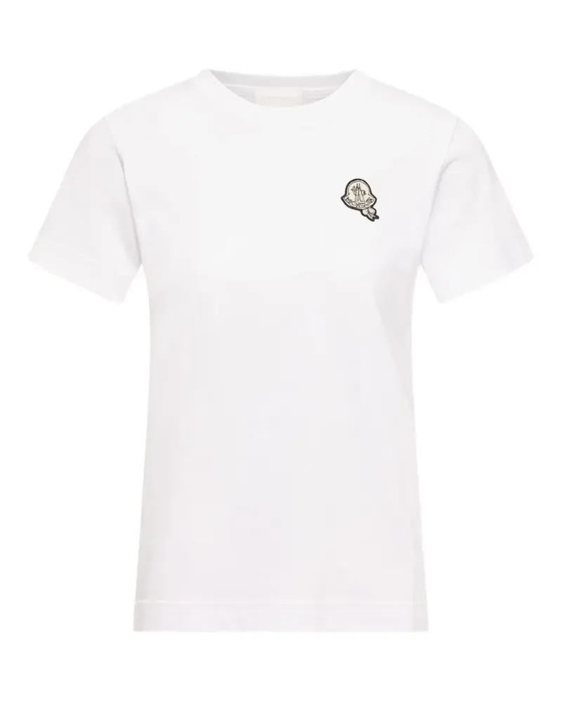 Moncler T-Shirt mit Logo-Patch - Weiß Weiß