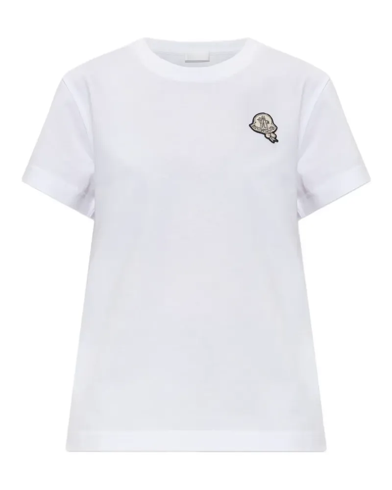 Moncler T-Shirt mit Logo-Patch - Weiß Weiß