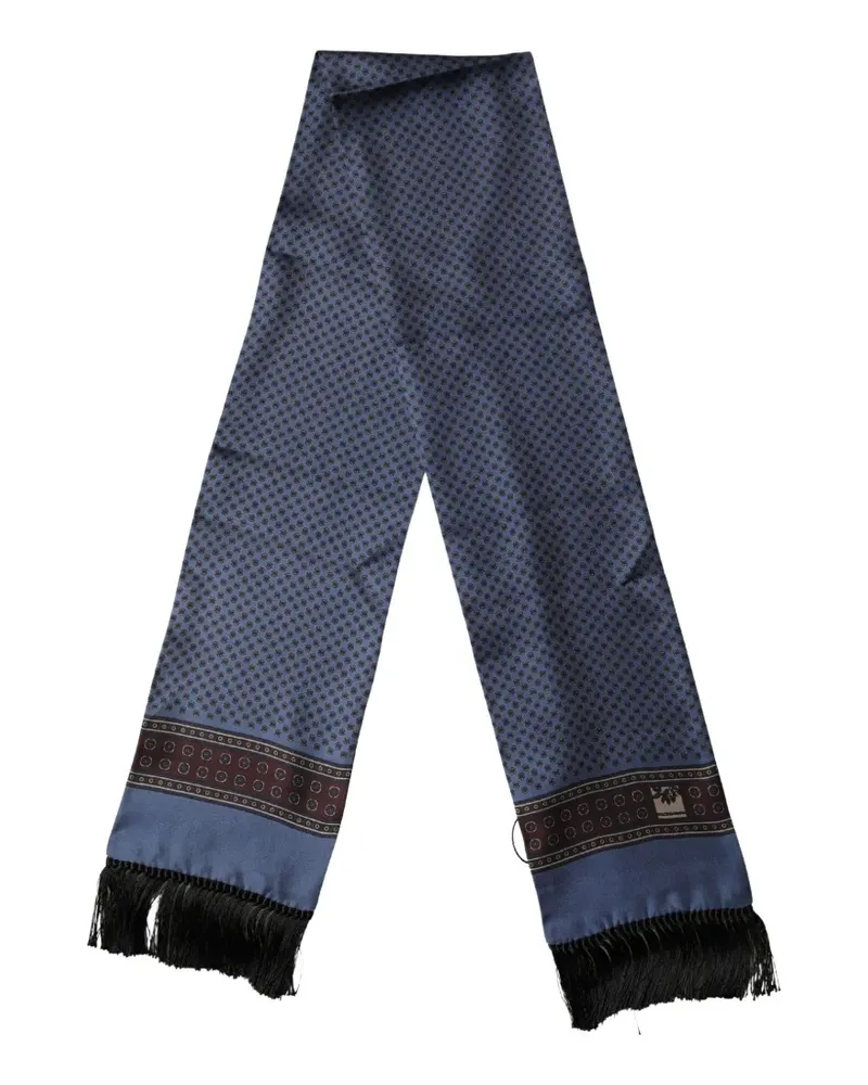 Dolce & Gabbana geometric-print fringed scarf - Blau Blau
