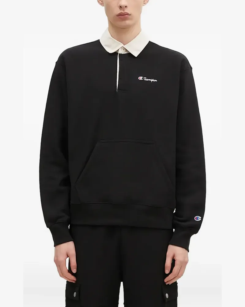 Champion Poloshirt mit Brusttasche - Schwarz Schwarz