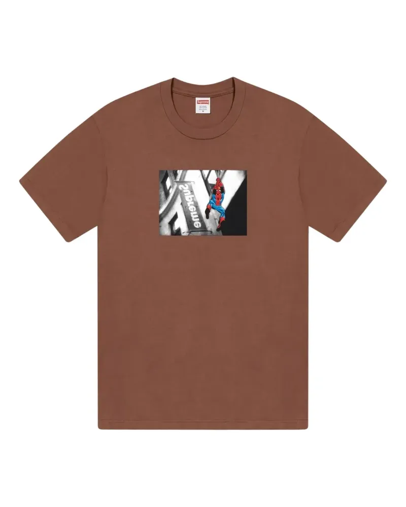 Supreme Being Spider-Man graphic-print T-shirt - Braun Braun
