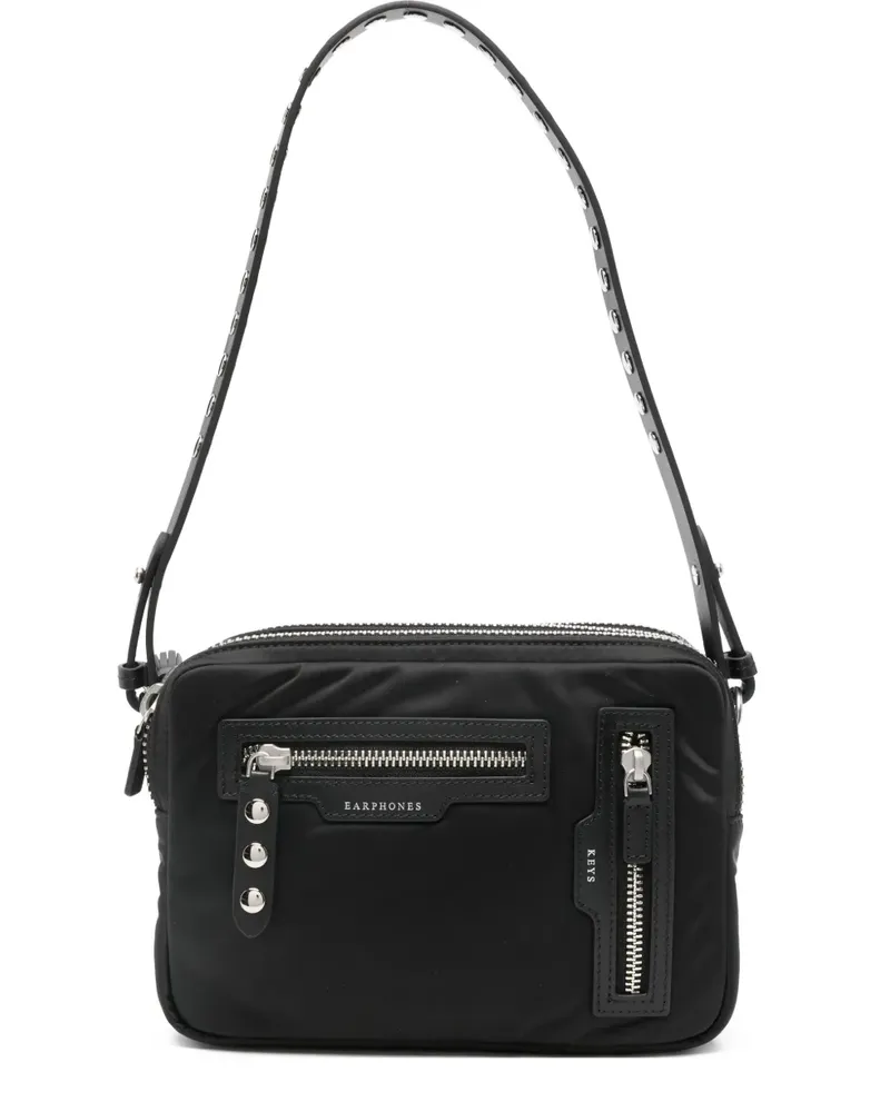 Anya Hindmarch Umhängetasche mit Nietenriemen - Schwarz Schwarz