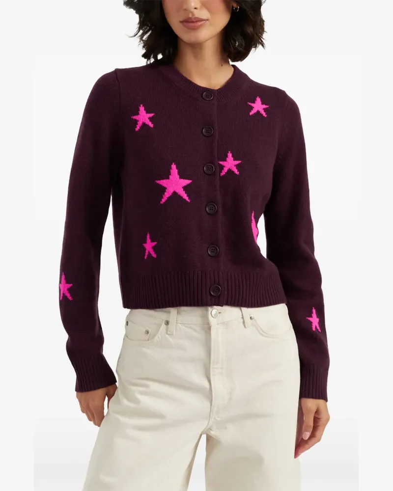 Chinti & Parker Cardigan mit Stern-Intarsie - Violett Violett