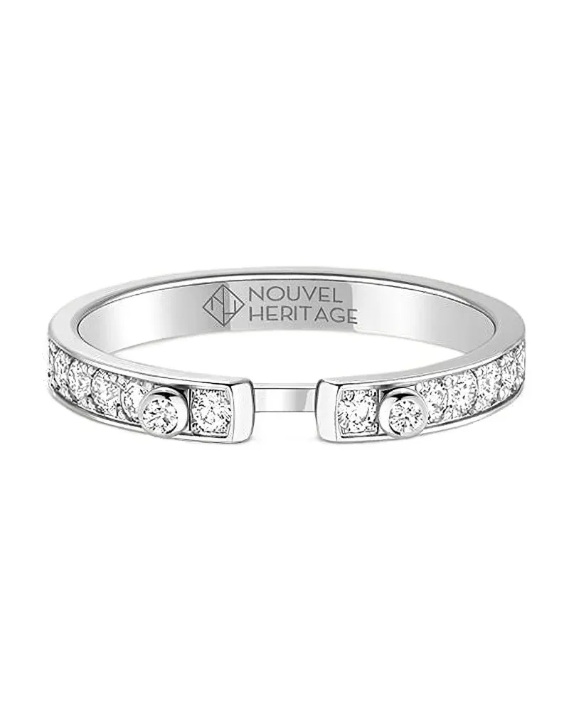 Nouvel Heritage 18kt Eternity Tuxedo Weißgoldring mit Diamant - Silber Silber