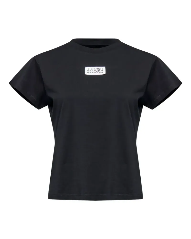 Maison Margiela T-Shirt mit Logo-Patch - Schwarz Schwarz