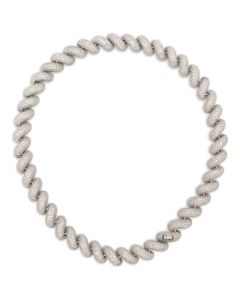 Eddie Borgo rope pavé necklace - Silber Silber