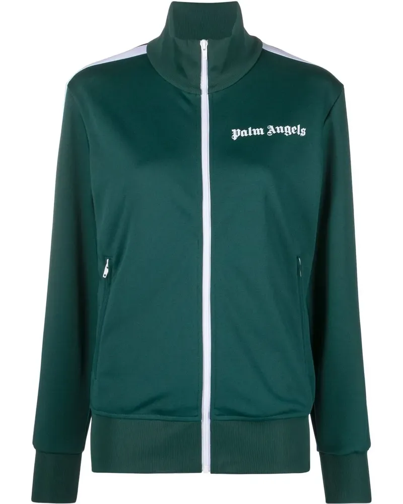 Palm Angels Sportjacke mit Logo-Print - Grün Grün