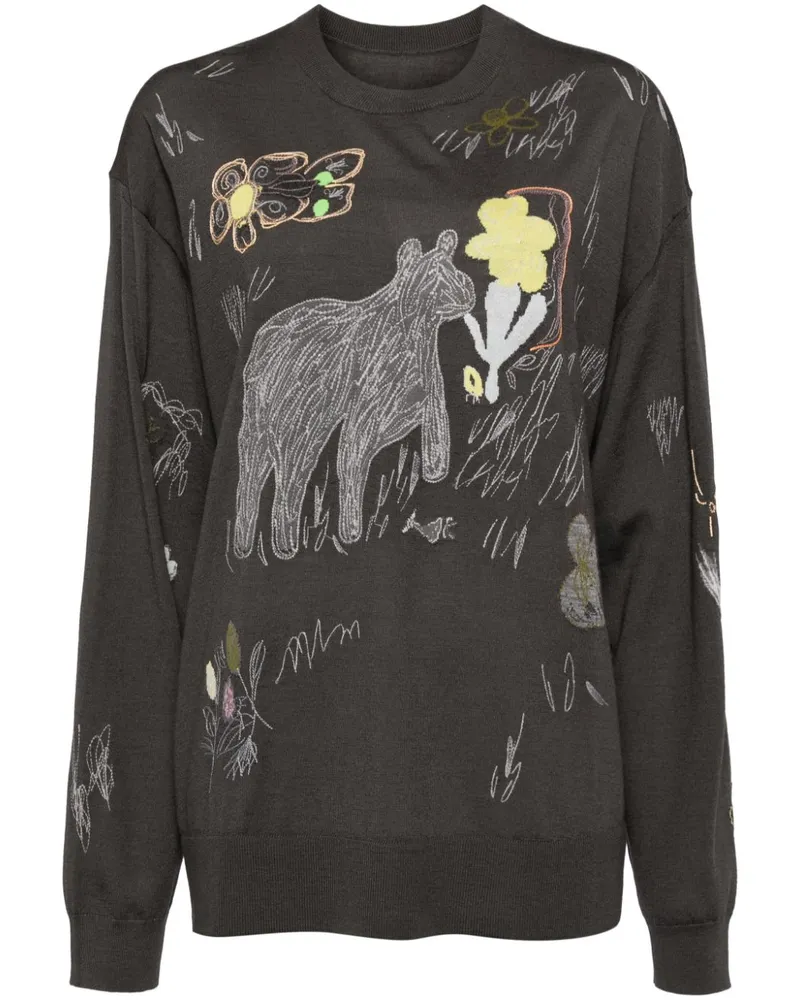 JNBY Pullover mit grafischer Stickerei - Grau Grau