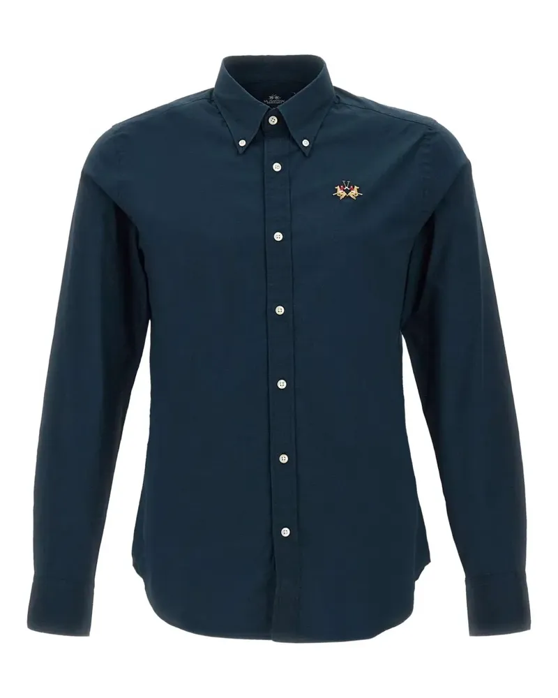 La Martina Hemd mit bestickten Manschetten - Blau Blau