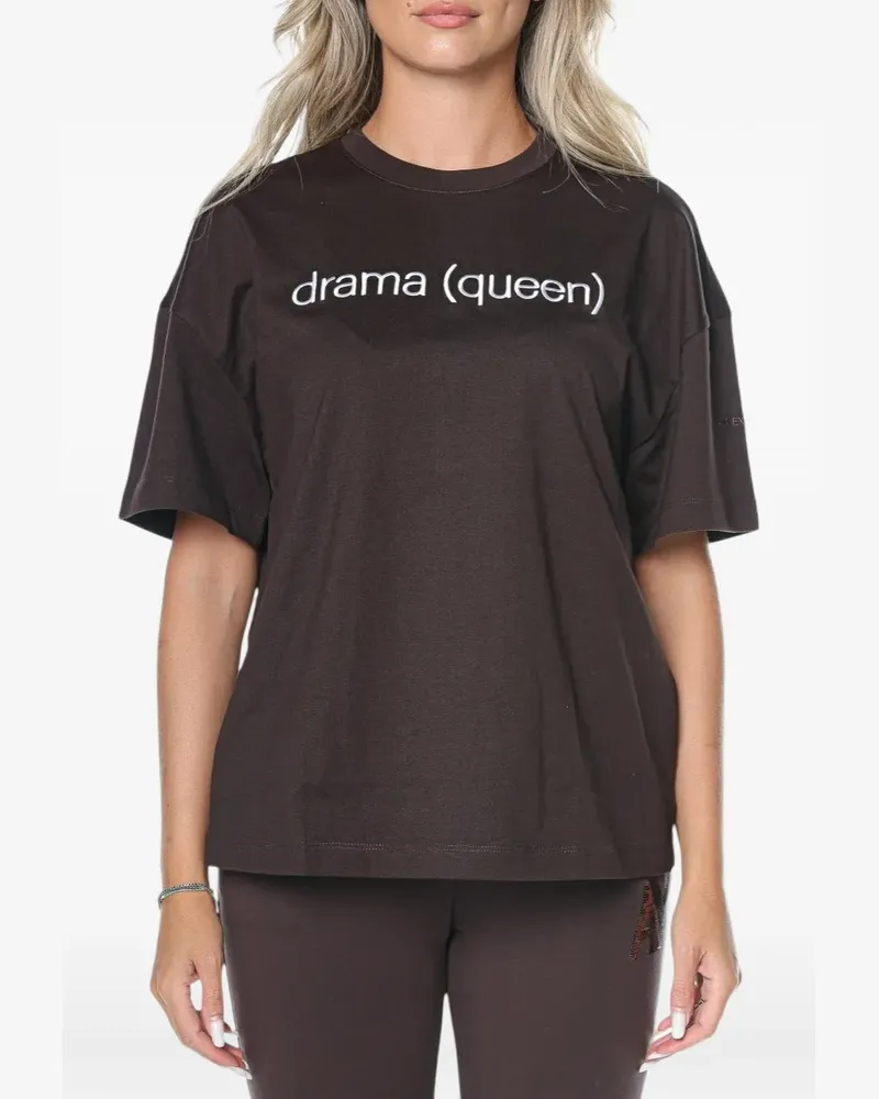 Armani Exchange T-Shirt mit Slogan-Print - Braun Braun