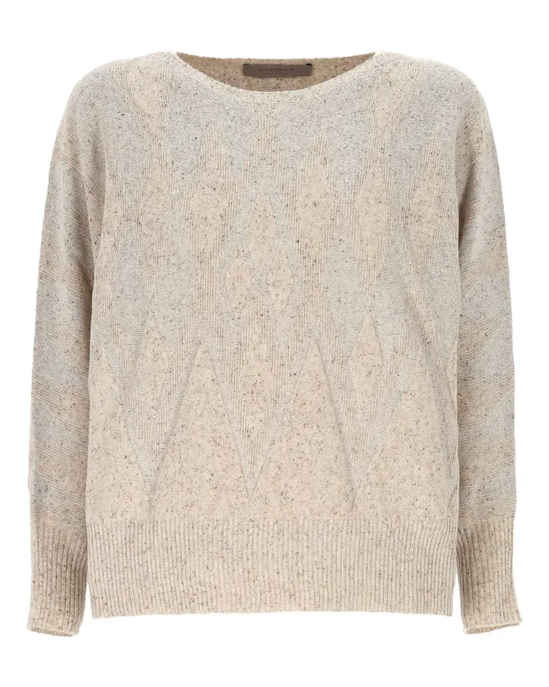 D.EXTERIOR Pullover mit Rautenmuster - Nude Nude