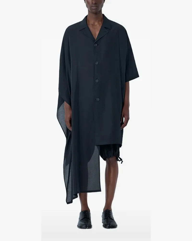Yohji Yamamoto short-sleeve buttoned shirt - Schwarz Schwarz