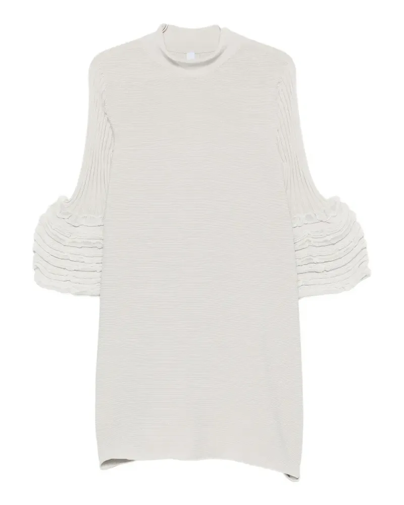 CFCL ruffled bell-sleeve mini dress - Nude Nude