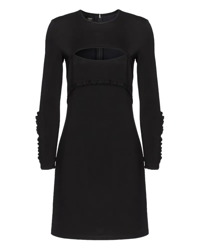 Pinko Gerüschtes Minikleid mit Cut-Out - Schwarz Schwarz