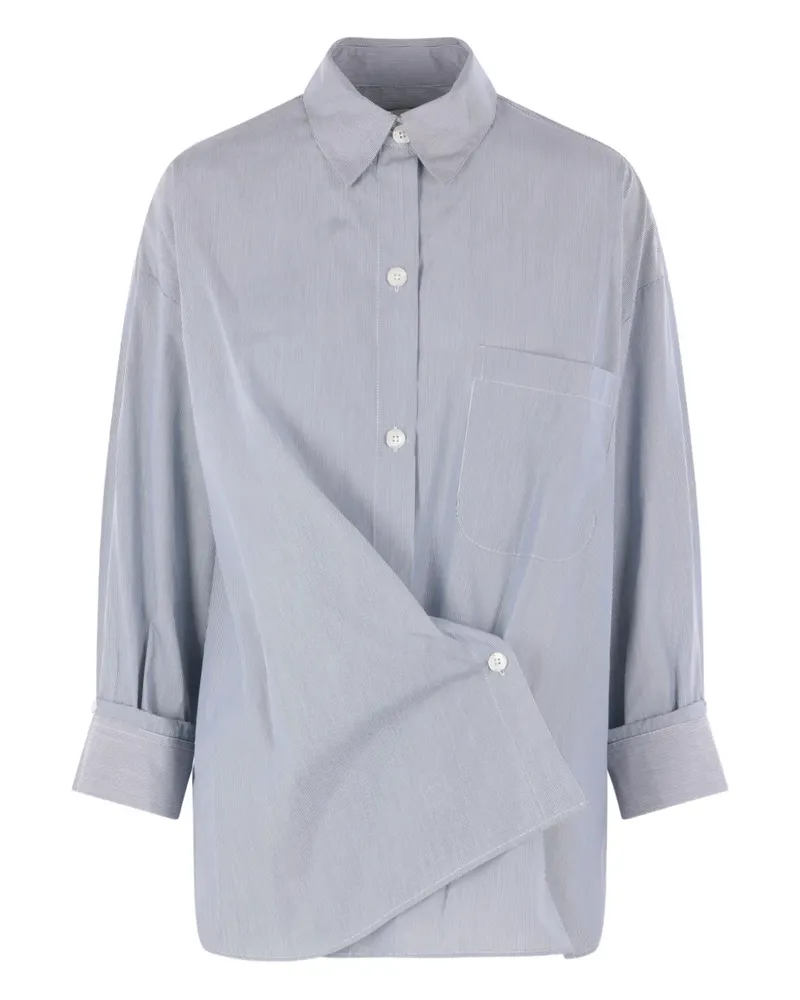 TWP Asymmetrisches Hemd mit Streifen - Grau Grau