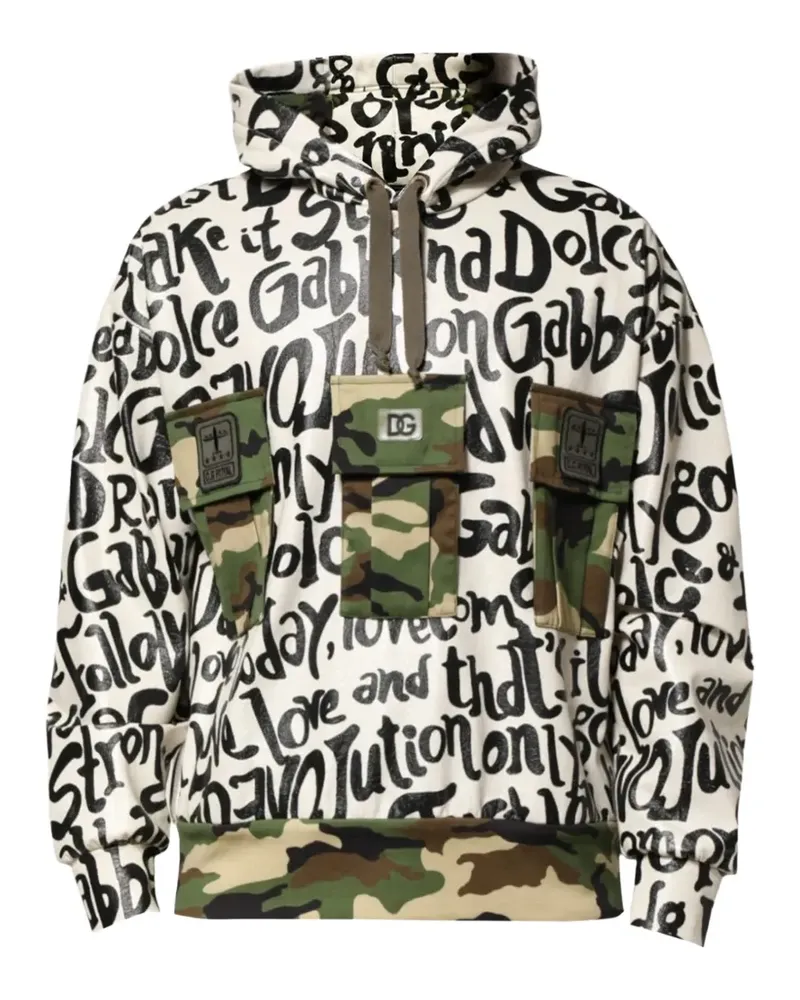 Dolce & Gabbana DGMania Hoodie mit Graffiti-Print - Weiß Weiß