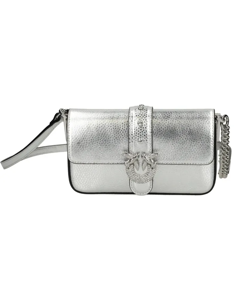 Pinko embellished-buckle cross body bag - Silber Silber