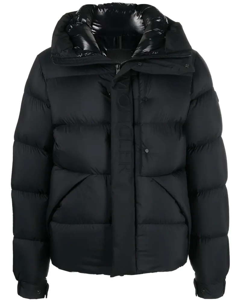 Moncler Gefütterte Jacke mit Logo-Prägung - Schwarz Schwarz