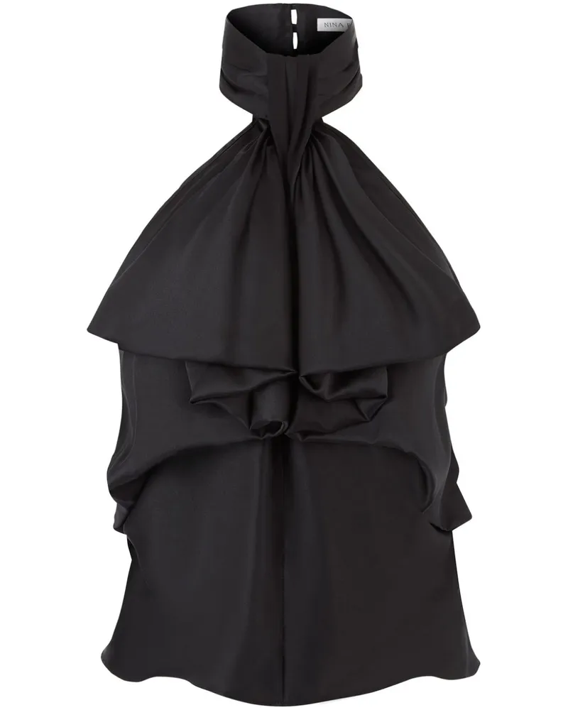 Nina Ricci Top mit Rüschen - Schwarz Schwarz