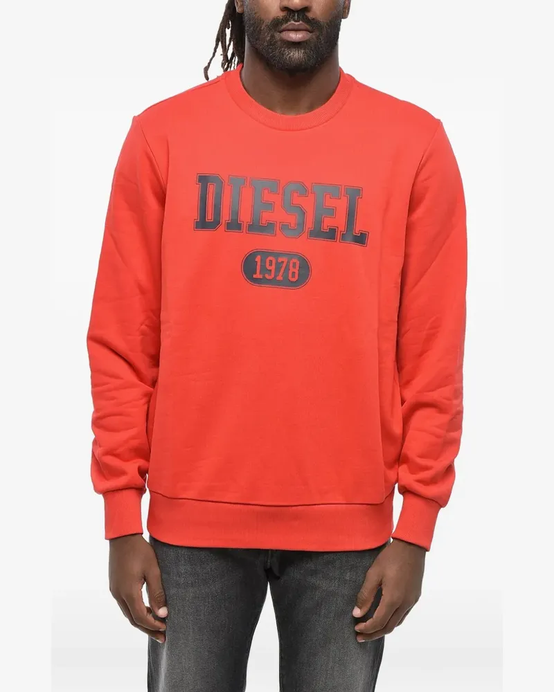 Diesel logo-print crew-neck sweatshirt - Rot Rot