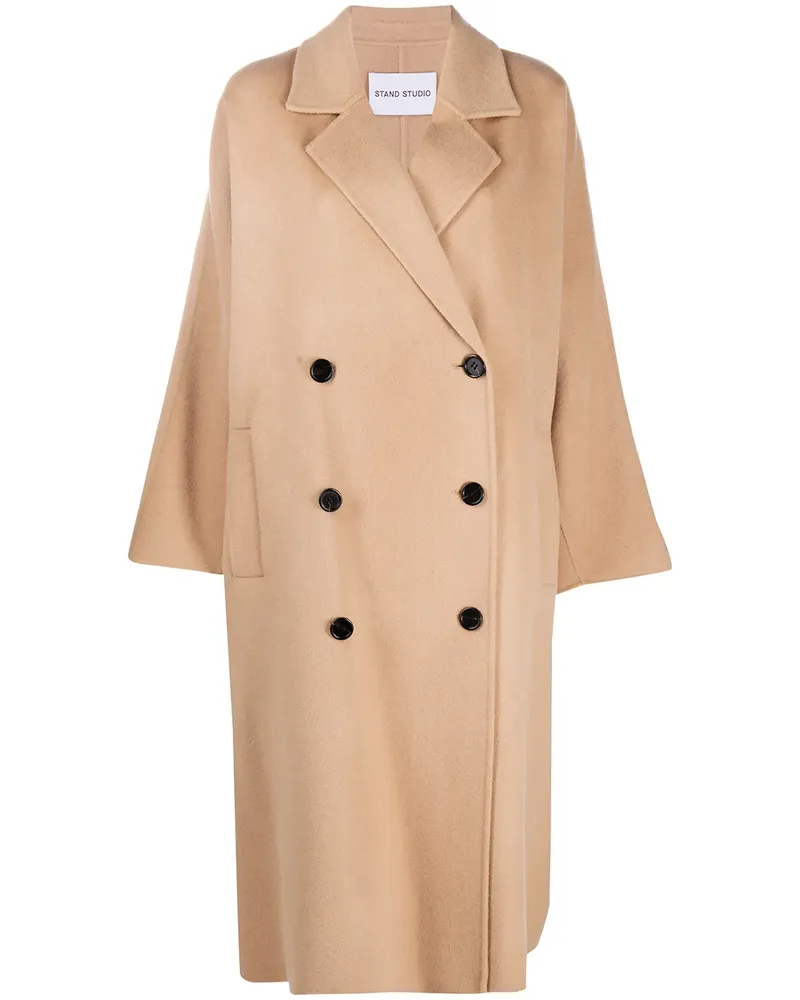 STAND Doppelreihiger Oversized-Mantel - Nude Nude