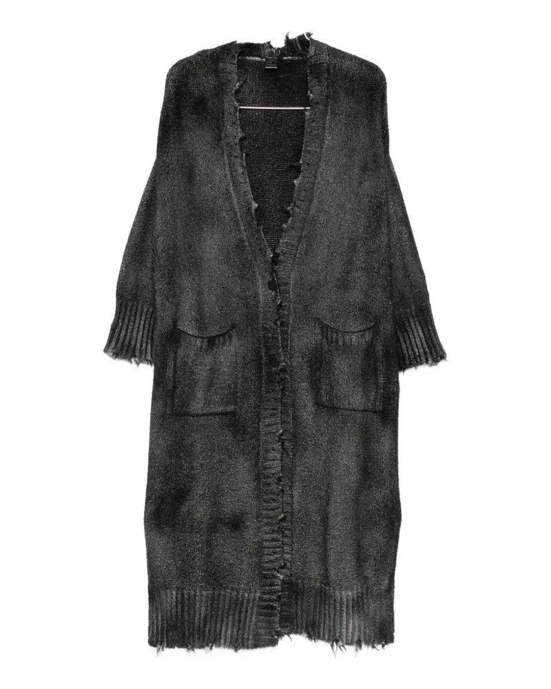 Avant Toi distressed-effect longline coat - Grau Grau