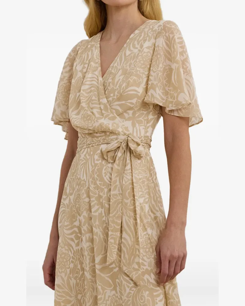 Ralph Lauren floral-print wrap-style dress - Nude Nude