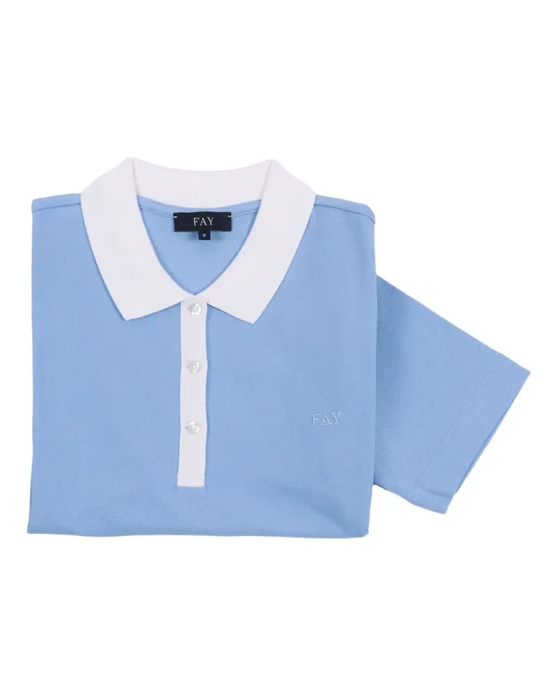 Fay logo-embroidered polo top - Blau Blau