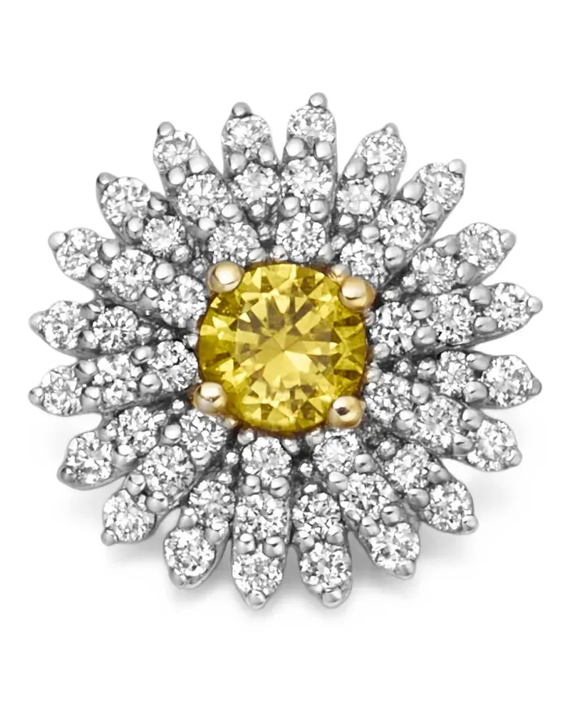 Loquet Margeriten-Anhänger mit Diamant und Saphir - Silber Silber
