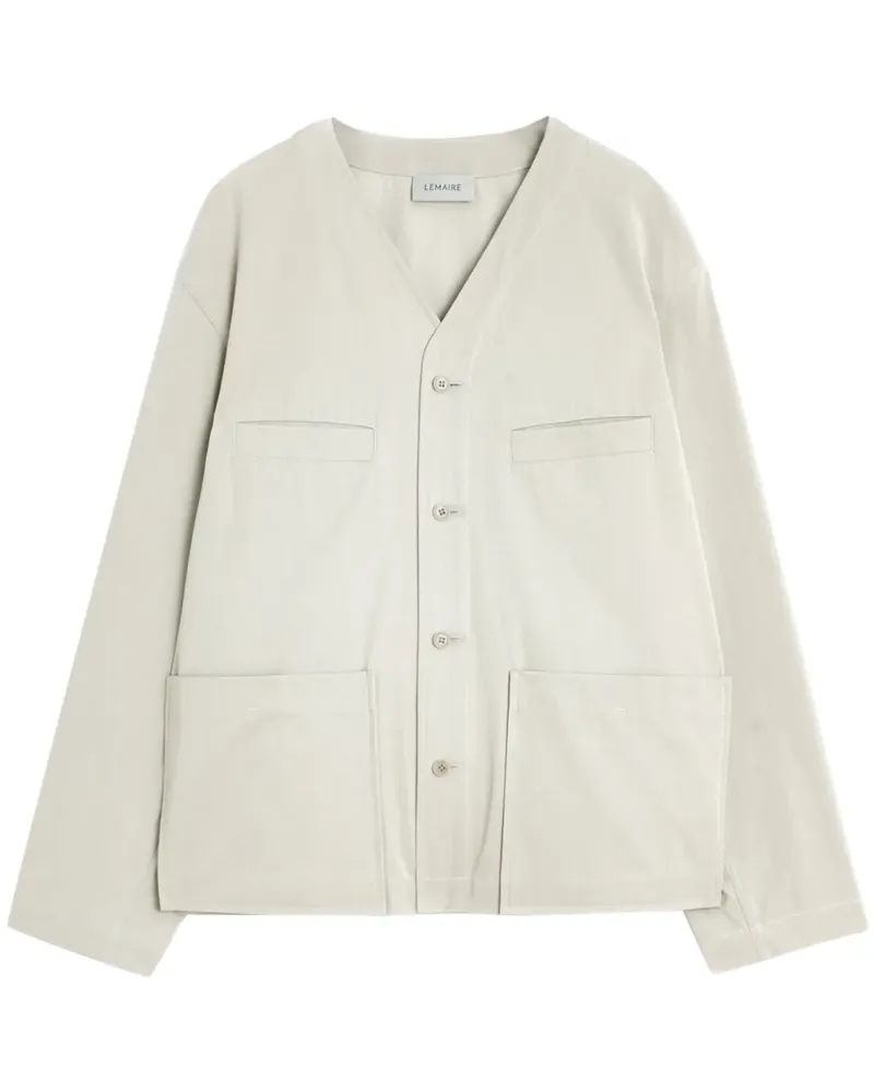Christophe Lemaire Kragenlose Hemdjacke - Nude Nude