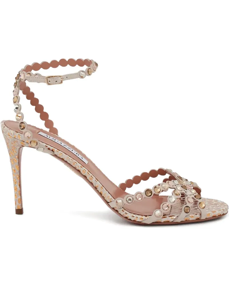 Aquazzura Tequilla Sandalen mit Print 85mm - Nude Nude