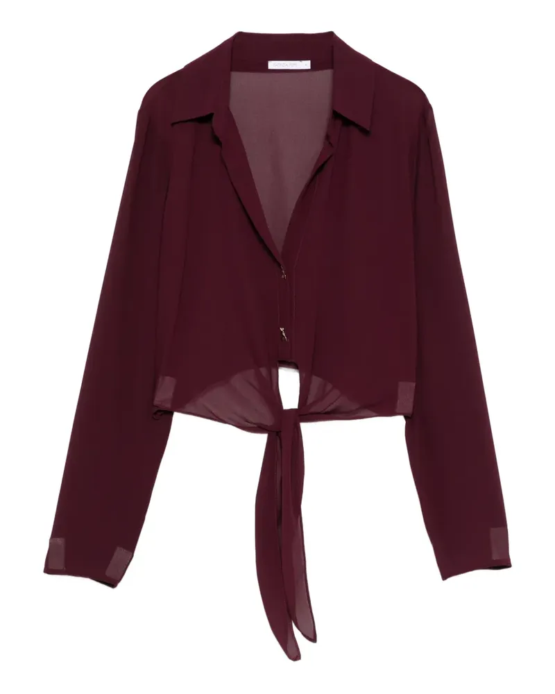 Patrizia Pepe Bluse mit Knoten - Violett Violett