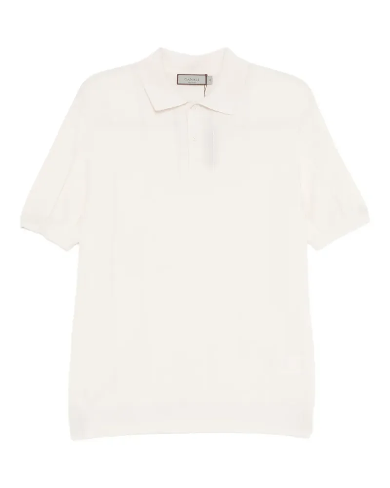Canali ribbed-knit polo shirt - Nude Nude